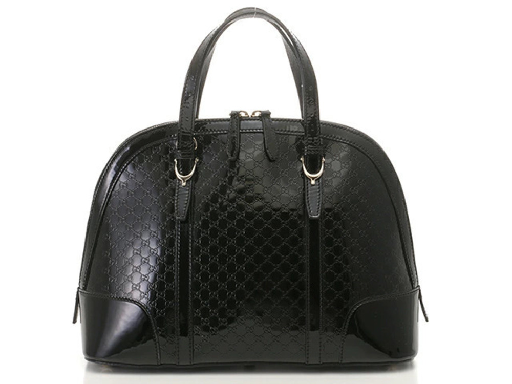 Gucci bag shoulder black GG Patent Vernis enamel